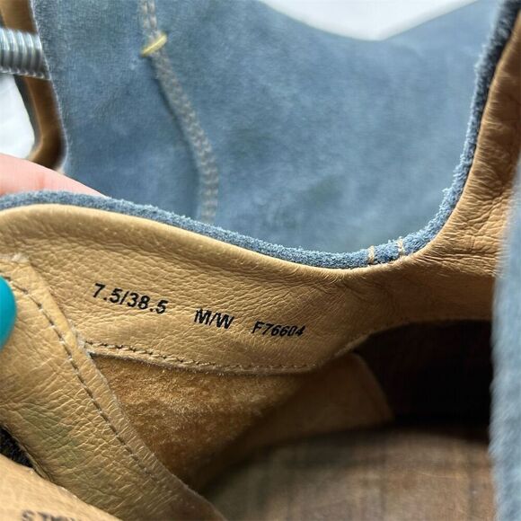 Born Women's Arula Blue Suede Ankle Booties Size 7.5 Casual Fall Back Zipper - Picture 14 of 15